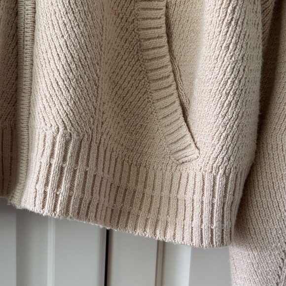 Evereve Beige Knit Cardigan with Zipper - Picture 3 of 4